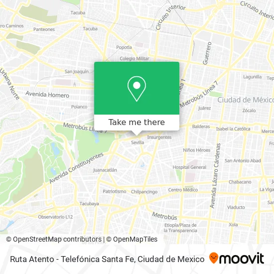 Ruta Atento - Telefónica Santa Fe map