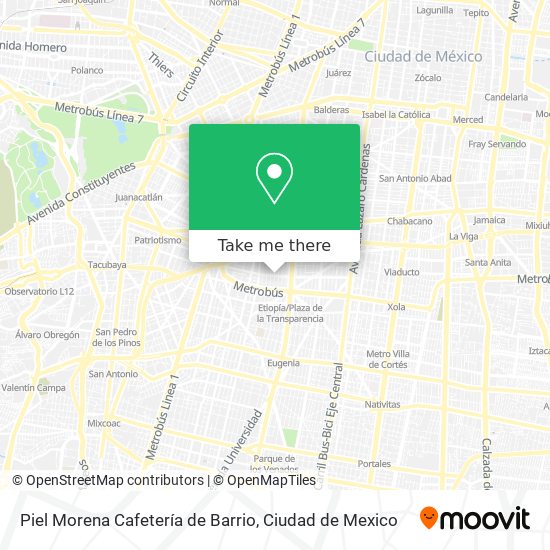 Mapa de Piel Morena Cafetería de Barrio