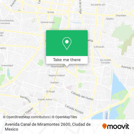 Mapa de Avenida Canal de Miramontes 2600