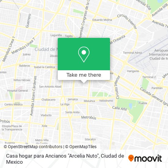 Mapa de Casa hogar para Ancianos "Arcelia Nuto"