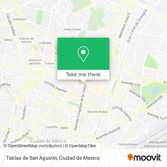 Mapa de Tablas de San Agustín