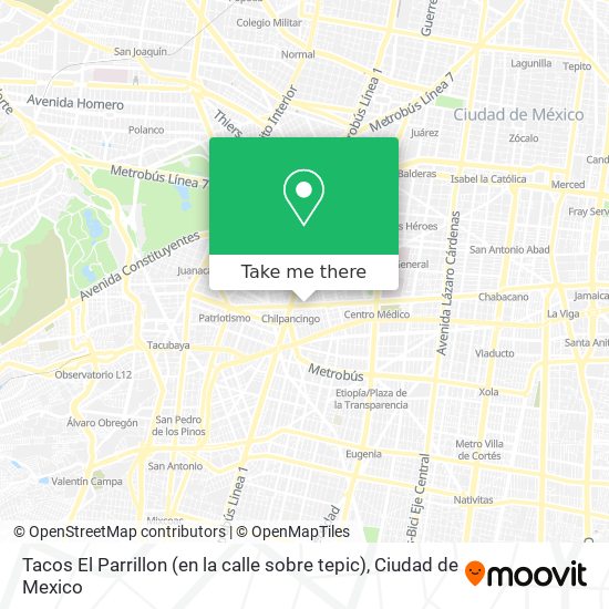 Tacos El Parrillon (en la calle sobre tepic) map