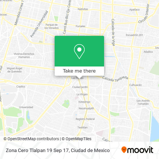 Mapa de Zona Cero Tlalpan 19 Sep 17