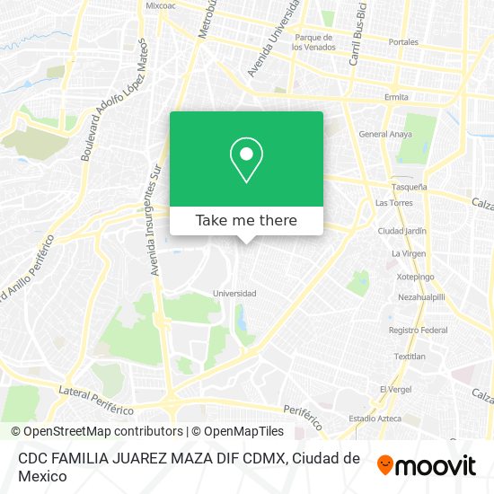 CDC FAMILIA JUAREZ MAZA DIF CDMX map