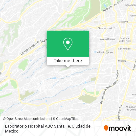 Mapa de Laboratorio Hospital ABC Santa Fe