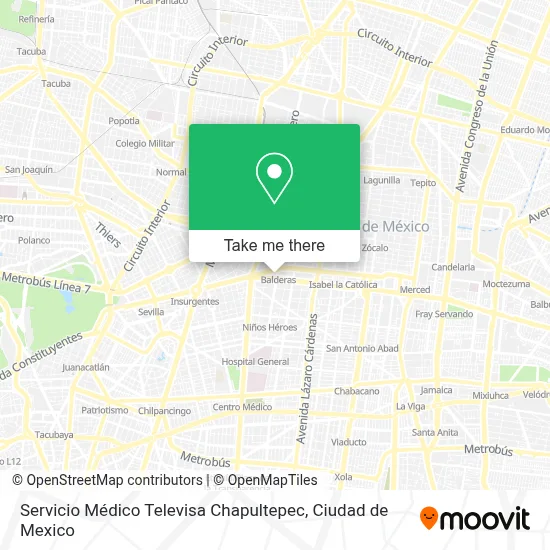 Servicio Médico Televisa Chapultepec map