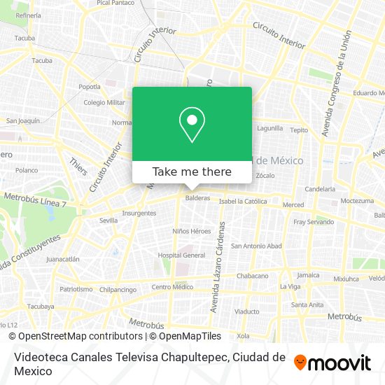 Videoteca Canales Televisa Chapultepec map