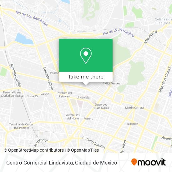 Mapa de Centro Comercial Lindavista