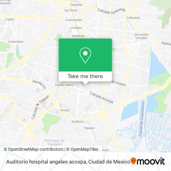 Auditorio hospital angeles acoxpa map