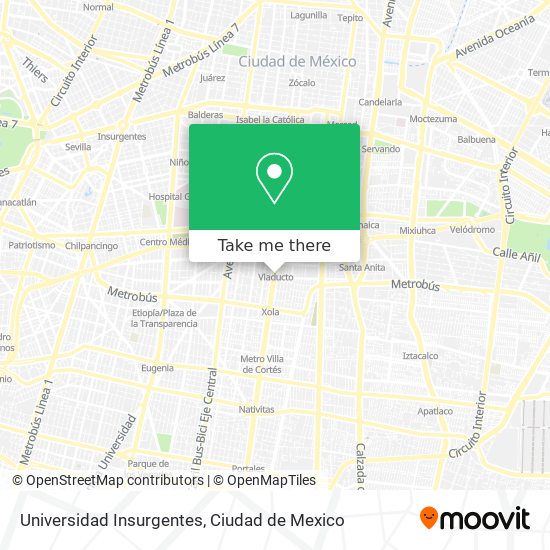 How to get to Universidad Insurgentes in Cuauhtémoc by Bus or Metro? How to get to Universidad Insurgentes in Cuauhtémoc by Bus or Metro?