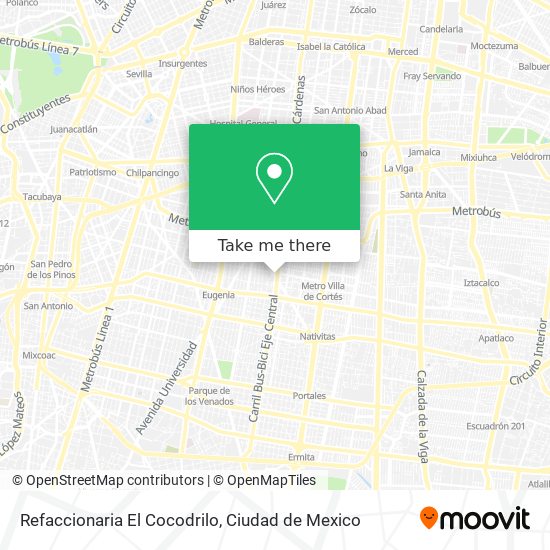 Mapa de Refaccionaria El Cocodrilo