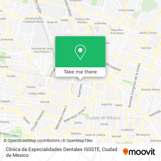 Clinica de Especialidades Dentales ISSSTE map