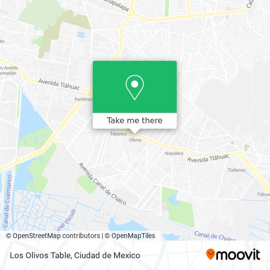 Los Olivos Table map