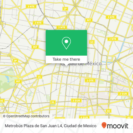 Mapa de Metrobús Plaza de San Juan L4