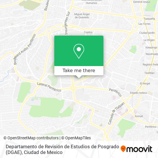 Departamento de Revisión de Estudios de Posgrado (DGAE) map