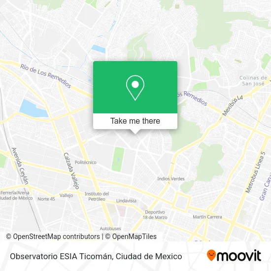 Observatorio ESIA Ticomán map