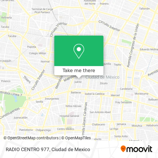 Mapa de RADIO CENTRO 977