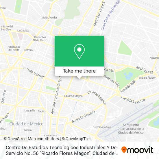 Centro De Estudios Tecnologicos Industriales Y De Servicio No. 56 "Ricardo Flores Magon" map