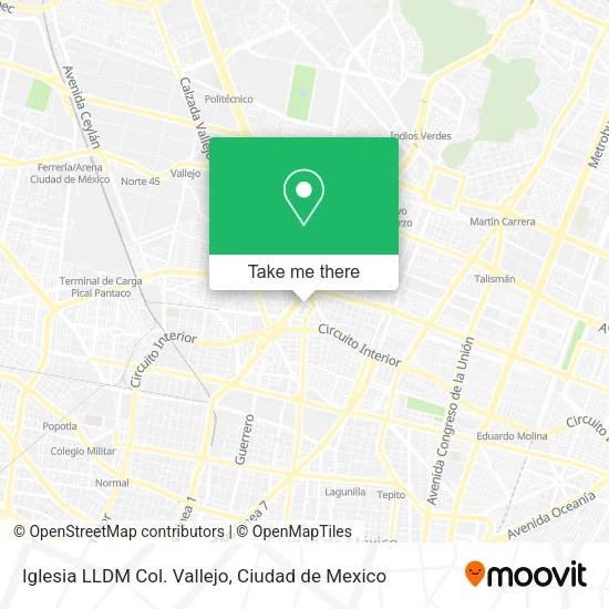 Iglesia LLDM Col. Vallejo map