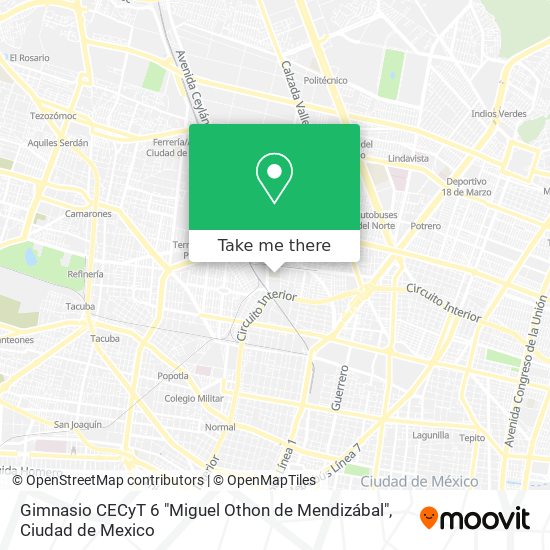 Gimnasio CECyT 6 "Miguel Othon de Mendizábal" map