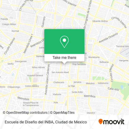 Escuela de Diseño del INBA map