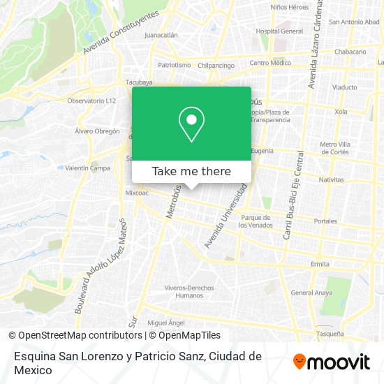 Esquina San Lorenzo y Patricio Sanz map