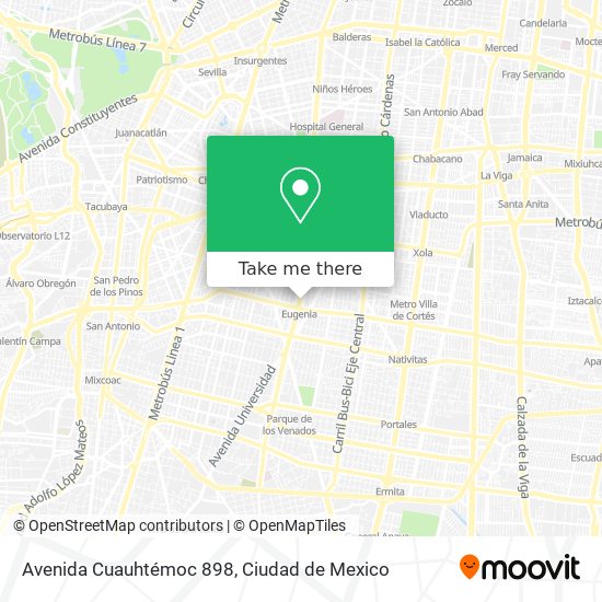 Avenida Cuauhtémoc 898 map