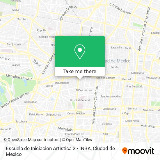 Mapa de Escuela de Iniciación Artística 2 - INBA