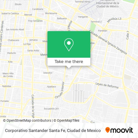 Mapa de Corporativo Santander Santa Fe