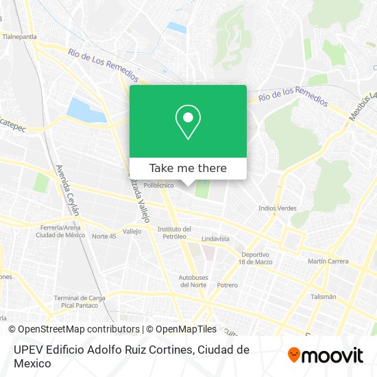UPEV Edificio Adolfo Ruiz Cortines map