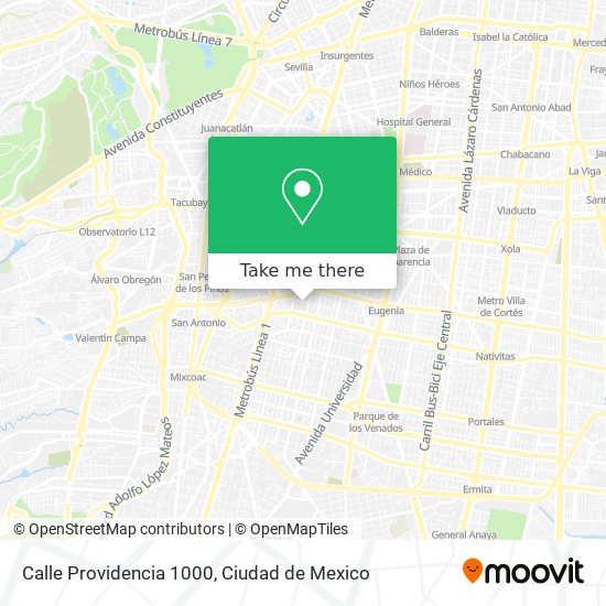Mapa de Calle Providencia 1000