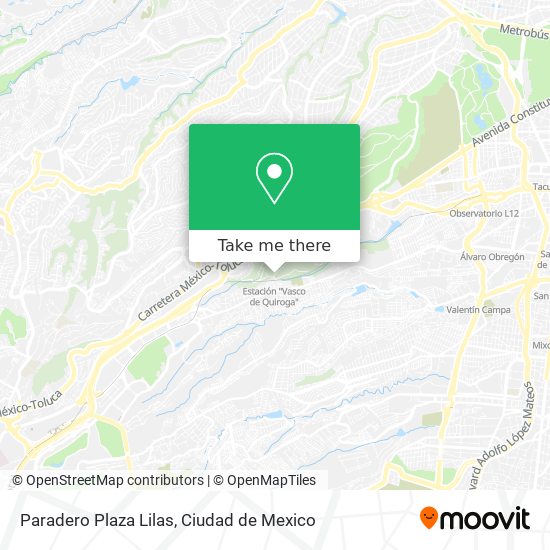 Paradero Plaza Lilas map