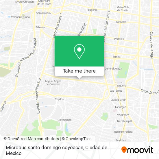 Microbus santo domingo coyoacan map