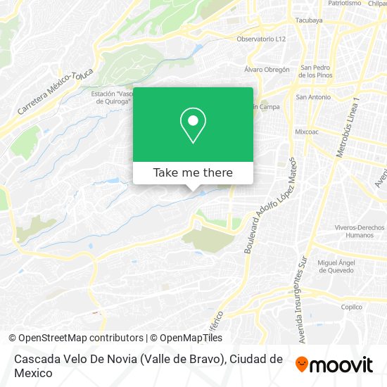 How to get to Cascada Velo De Novia (Valle de Bravo) in Huixquilucan by Bus  or Metro?