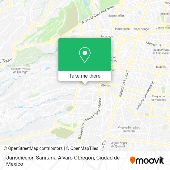 Jurisdicción Sanitaria Alvaro Obregón map