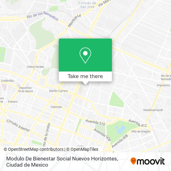 Modulo De Bienestar Social  Nuevos Horizontes map