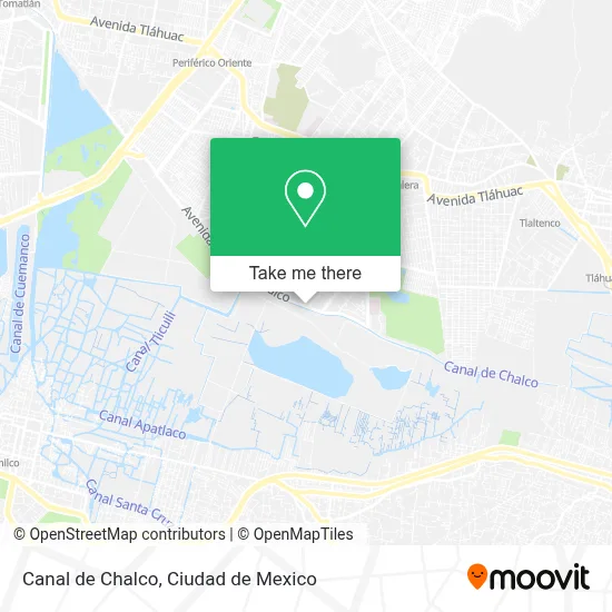 Canal de Chalco map