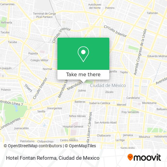 Hotel Fontan Reforma map
