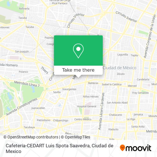Mapa de Cafetería-CEDART Luis Spota Saavedra