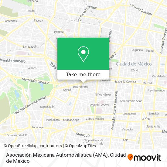 Asociación Mexicana Automovilística (AMA) map