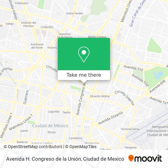 Avenida H. Congreso de la Unión map