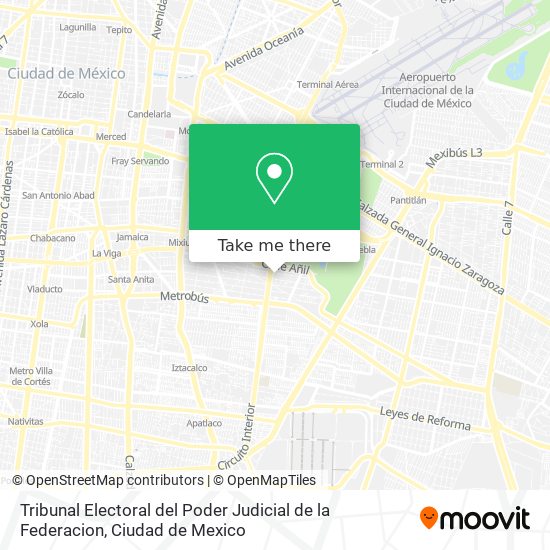 Tribunal Electoral del Poder Judicial de la Federacion map