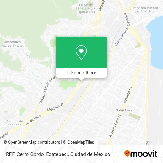 RPP Cerro Gordo, Ecatepec. map