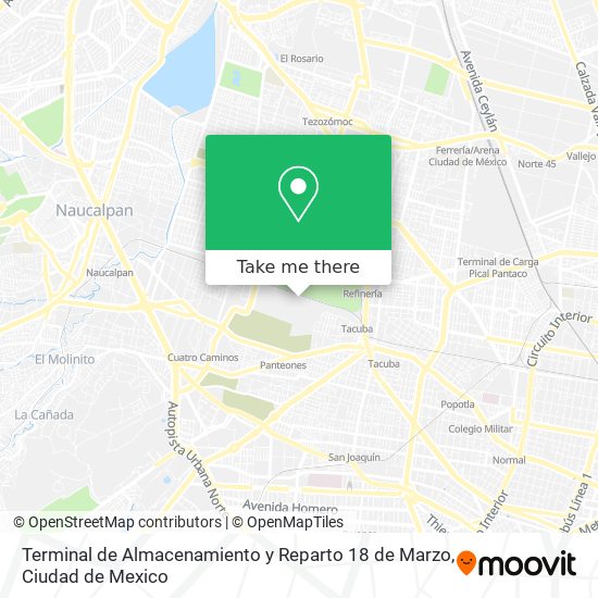 Mapa de Terminal de Almacenamiento y Reparto 18 de Marzo