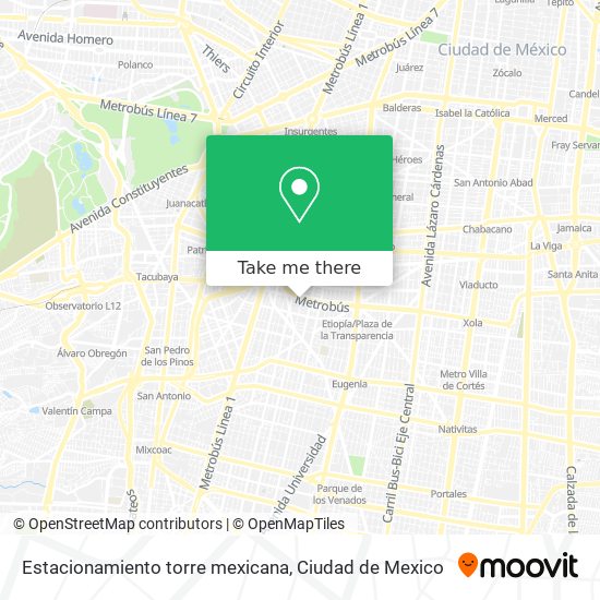 Mapa de Estacionamiento torre mexicana