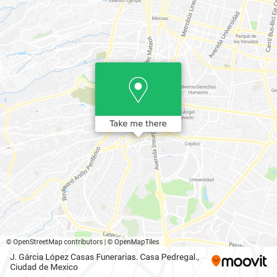 Mapa de J. Gárcia López Casas Funerarias. Casa Pedregal.