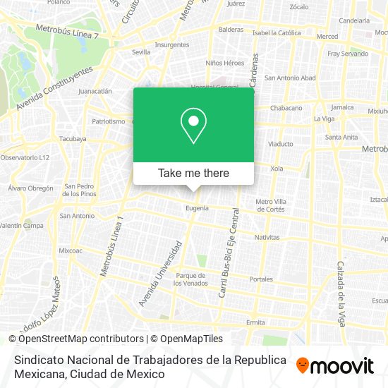 Sindicato Nacional de Trabajadores de la Republica Mexicana map