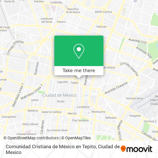 Comunidad Cristiana de México en Tepito map