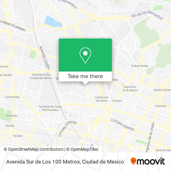 Mapa de Avenida Sur de Los 100 Metros