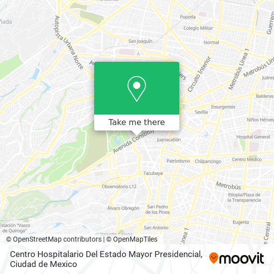 Centro Hospitalario Del Estado Mayor Presidencial map